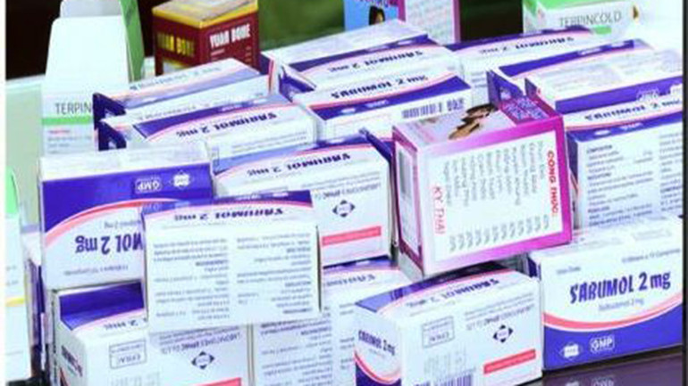 Một số sản phẩm tân dược giả bị Công an Thanh Hóa phát hiện, thu giữ.