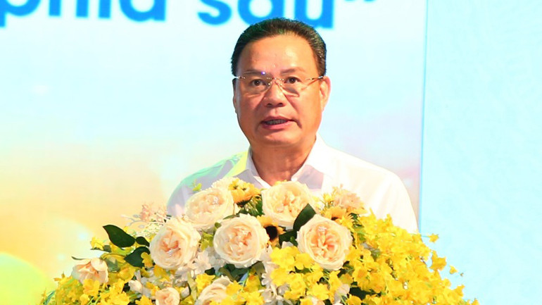 Thứ trưởng Lao động-Thương binh và Xã hội Lê Văn Thanh phát biểu tại hội thi.