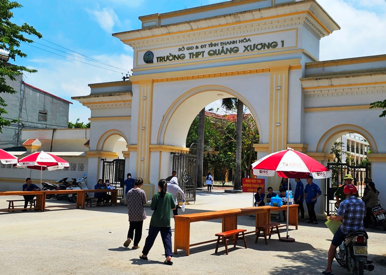 Điểm thi tại Trường trung học phổ thông Quảng Xương 1, huyện Quảng Xương, tỉnh Thanh Hoá.