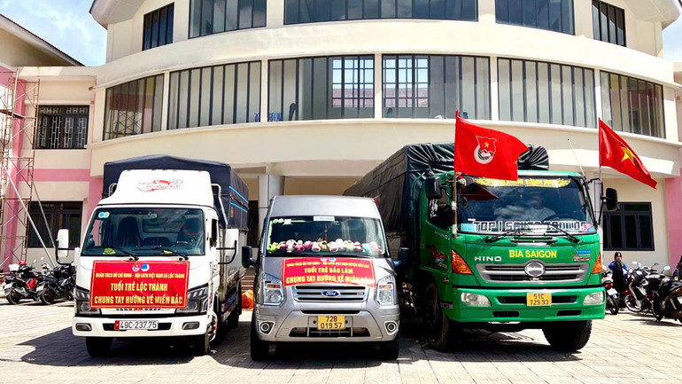 Những chuyến xe mang theo thông điệp của tuổi trẻ Lâm Đồng hướng về đồng bào vùng lũ phía bắc.