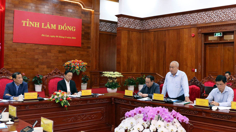 Đại diện Bộ Kế hoạch và Đầu tư phát biểu tại buổi làm việc.