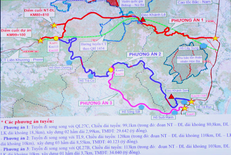 Phương án thiết kế sơ bộ dự án cao tốc Nha Trang-Đà Lạt.