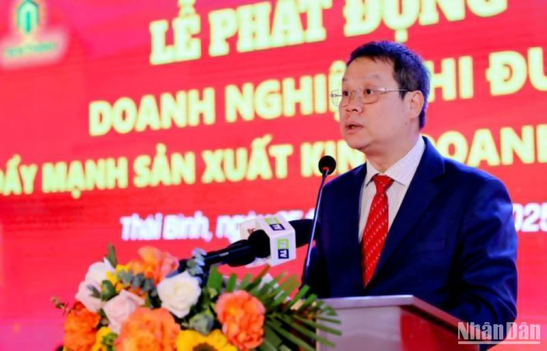 Chủ tịch Ủy ban nhân dân tỉnh Thái Bình Nguyễn Mạnh Hùng mong muốn các doanh nghiệp, doanh nhân nỗ lực thi đua sản xuất, kinh doanh ngay từ ngày đầu, tháng đầu năm 2025.