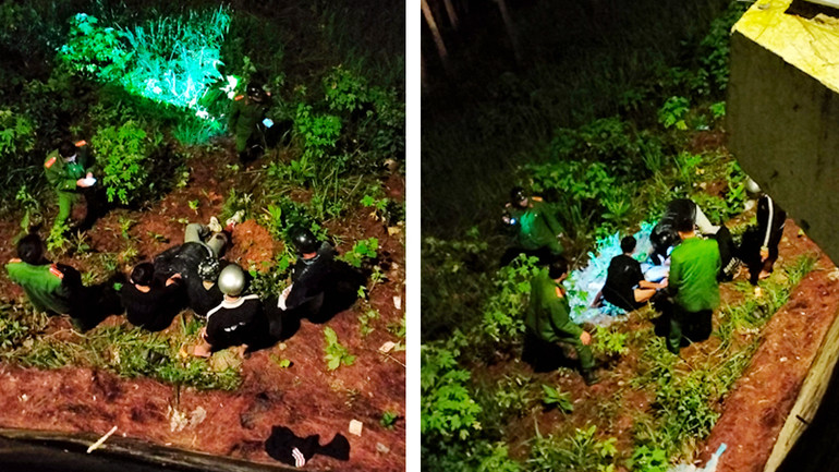 Lực lượng chức năng triển khai giải cứu nạn nhân.