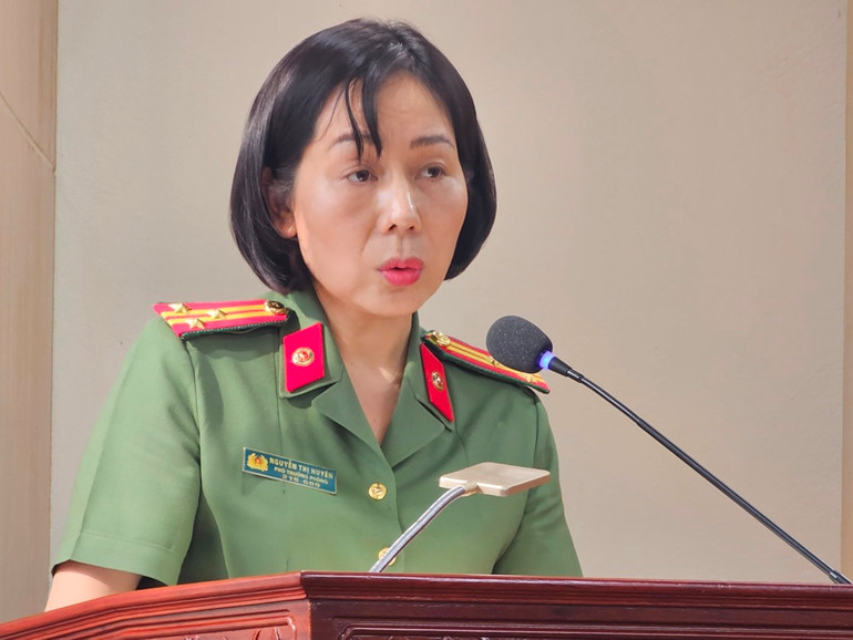 Đại diện Công an tỉnh Thanh Hóa thông tin về quá trình xây dựng, góp ý hoàn thiện dự thảo Luật.