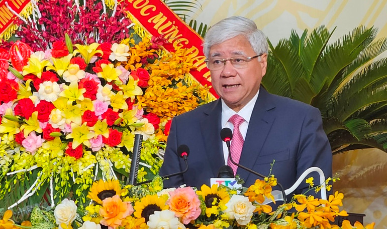 Chủ tịch Ủy ban Trung ương Mặt trận Tổ quốc Việt Nam phát biểu chỉ đạo Đại hội.