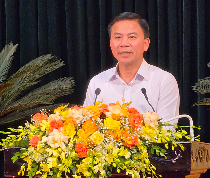 Bí thư Tỉnh ủy Thanh Hóa Đỗ Trọng Hưng phát biểu ý kiến chỉ đạo.