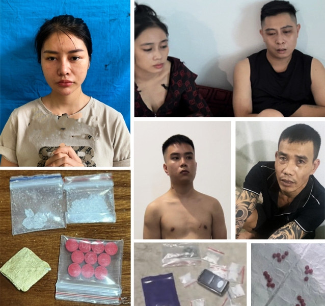 Các đối tượng mua, bán, sử dụng ma túy trái phép cùng tang vật liên quan.