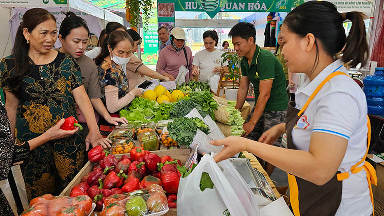 Người tiêu dùng lựa chọn nông sản sạch, an toàn.