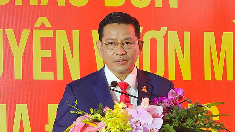 Lãnh đạo Tập đoàn Đại Dũng phát biểu tại lễ khánh thành nhà máy giai đoạn 1.