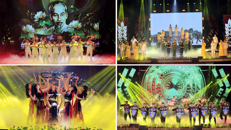 Các tiết mục biểu diễn tại đêm khai mạc hội diễn.