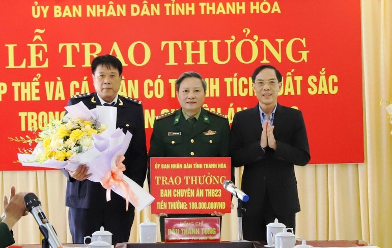 Tỉnh Thanh Hóa thưởng 100 triệu đồng cho Ban chuyên án lập công.