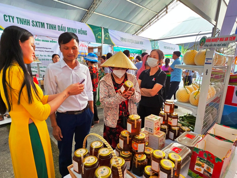 Sản phẩm nông nghiệp Mai An Tiêm ở huyện Nga Sơn hấp dẫn người tiêu dùng.