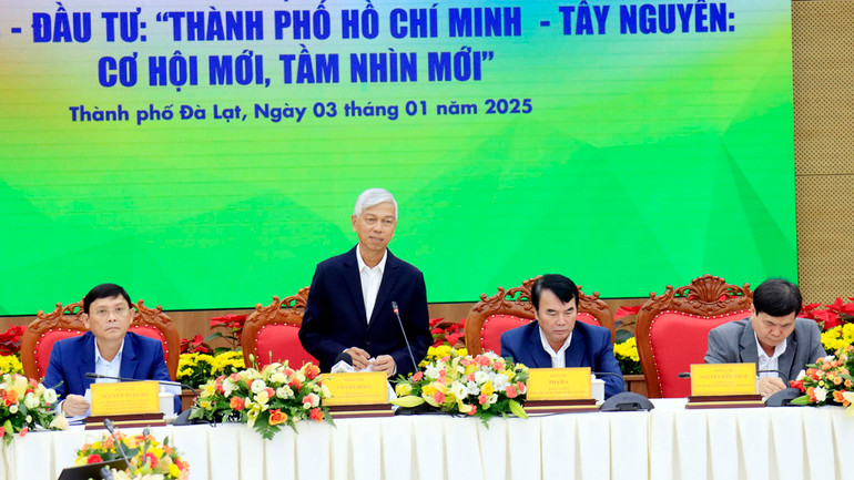 Phó Chủ tịch Ủy ban nhân dân Thành phố Hồ Chí Minh Võ Văn Hoan phát biểu ý kiến tại hội nghị.