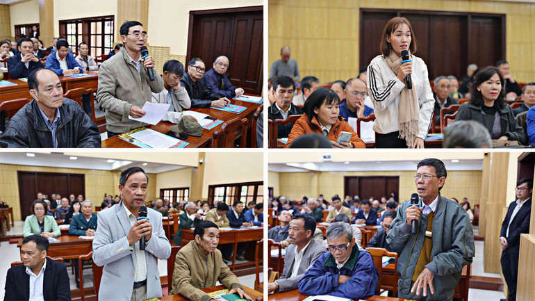 Đại biểu phát biểu ý kiến tại buổi đối thoại.