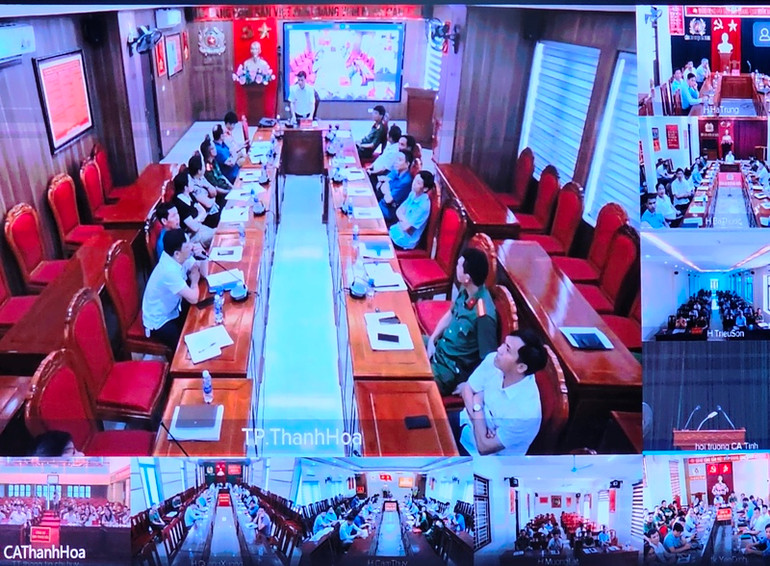 Các điểm cầu hội nghị trực tuyến trong tỉnh Thanh Hóa.