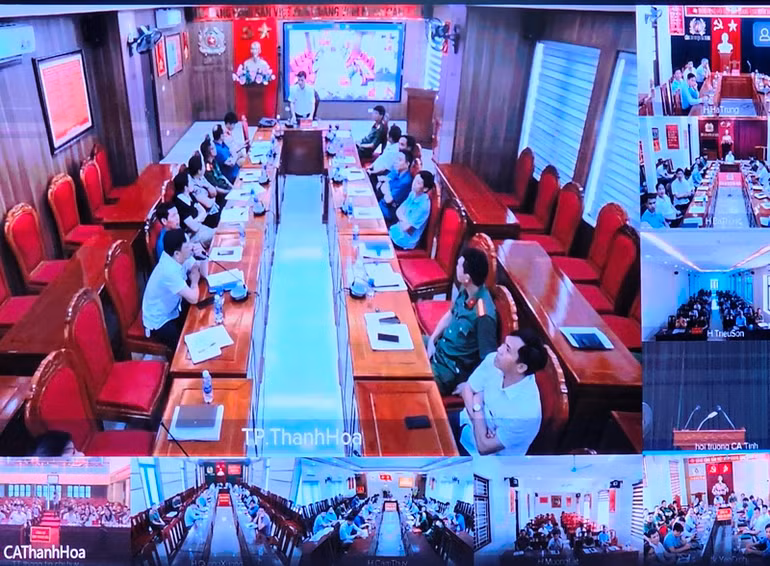 Các điểm cầu hội nghị trực tuyến trong tỉnh Thanh Hóa.