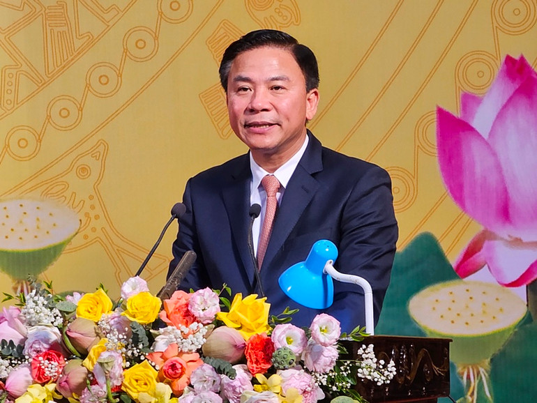 Bí thư Tỉnh ủy Thanh Hóa Đỗ Trọng Hưng phát biểu tại buổi lễ.