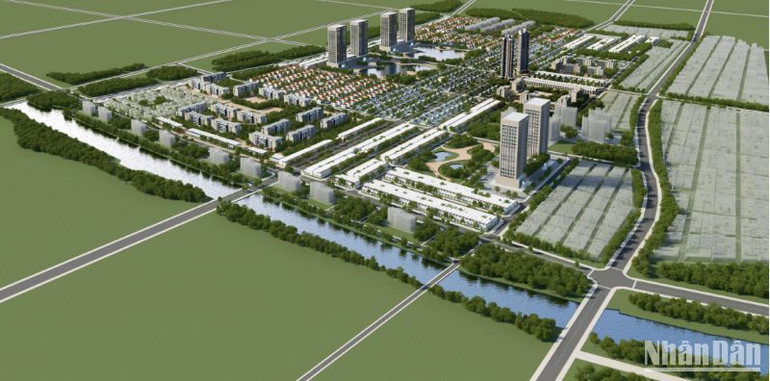 Phối cảnh tổng thể Khu đô thị mới Kiến Giang trong tương lai.