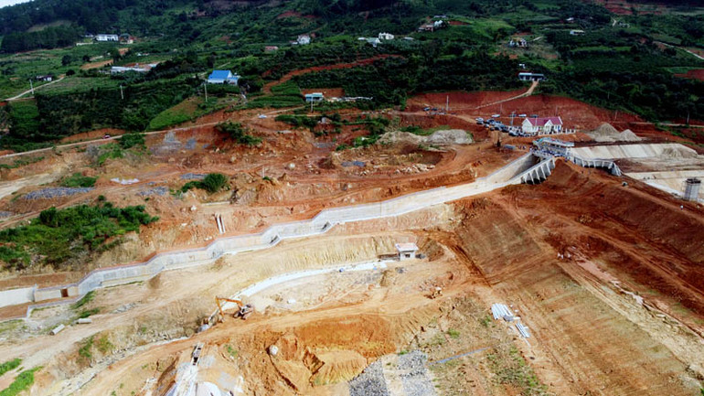 Hồ chứa nước Đông Thanh là công trình trọng điểm của huyện Lâm Hà, Lâm Đồng.