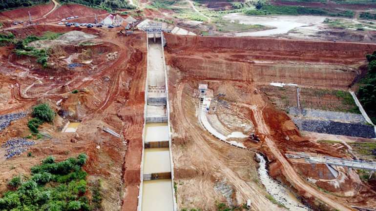 Một hạng mục công trình thuộc dự án hồ chứa nước Đông Thanh.