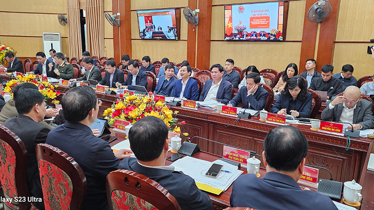 Các đại biểu tham dự hội nghị trực tuyến.