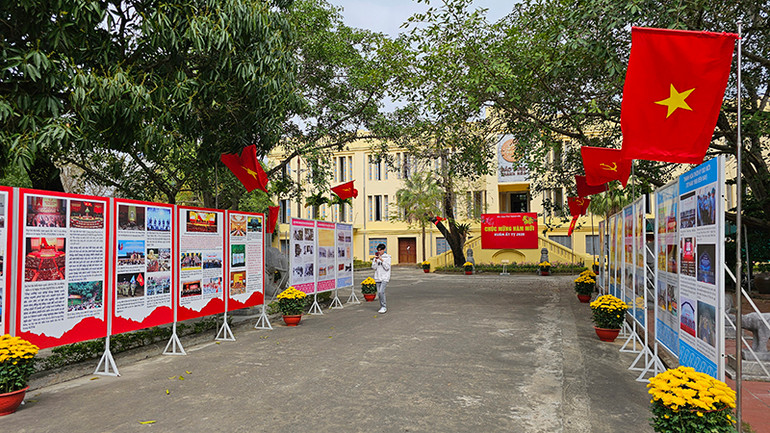 Không gian trưng bày ngoài trời tại Bảo tàng tỉnh Thanh Hóa.