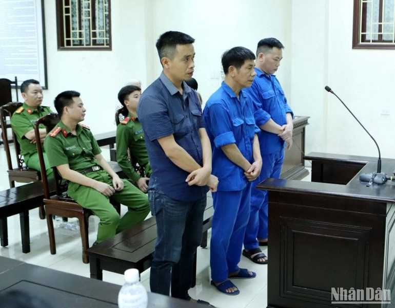 Các bị cáo tại phiên tòa. Các bị cáo tại phiên tòa.