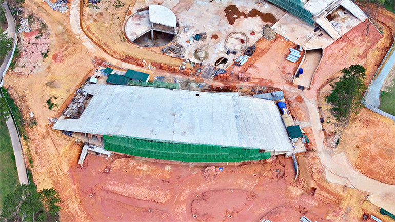 Hiện trạng công trình sai phép thuộc tòa nhà câu lạc bộ golf tại sân golf Đà Lạt.