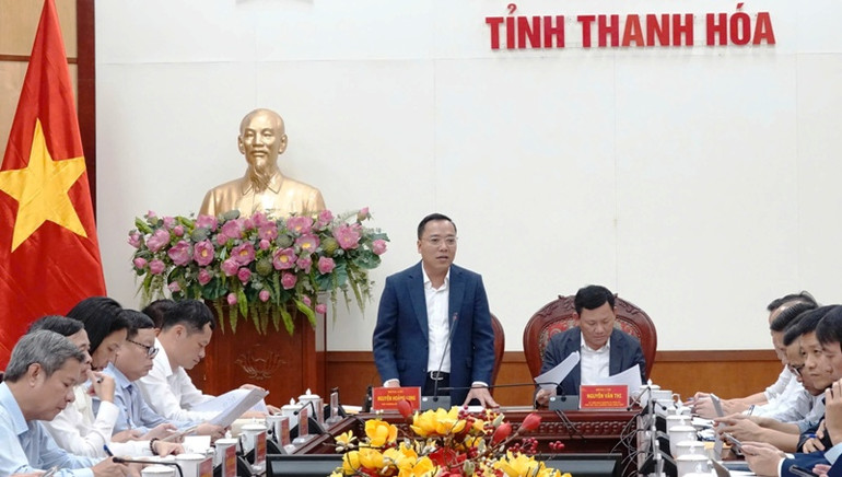 Lãnh đạo Bộ Công thương phát biểu tại buổi làm việc với tỉnh Thanh Hóa.