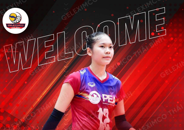 Ngoại binh 18 tuổi, người Thái Lan Warisara Seetaloed chính thức khoác áo đội tuyển bóng chuyền Geleximco Thái Bình. (Ảnh: Sở Văn hóa, Thể thao và Du lịch tỉnh Thái Bình cung cấp)