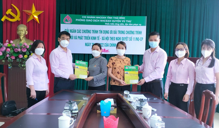 Ngân hàng Chính sách xã hội tỉnh Thái Bình giải ngân các chương trình theo Nghị quyết số 11/NQ-CP của Chính phủ về phục hồi và phát triển kinh tế, xã hội.