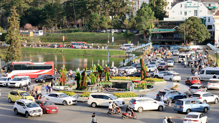 Trung tâm thành phố Đà Lạt dịp Tết Nguyên đán 2025.