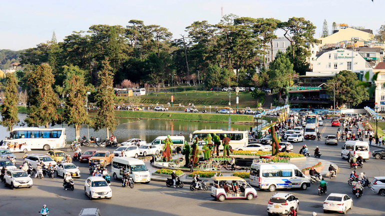 Trung tâm Đà Lạt dịp Tết Nguyên đán 2025.