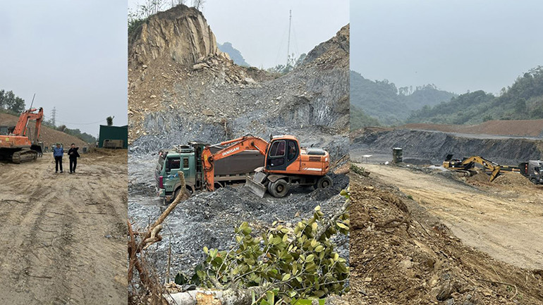 Hiện trường xảy ra hành vi vi phạm quy định về khai thác tài nguyên.