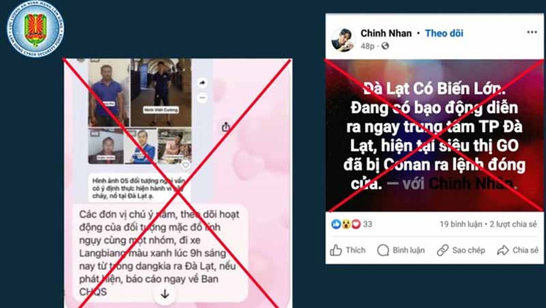 Thông tin từ Công an tỉnh Lâm Đồng khẳng định “Đà Lạt xảy ra biến lớn, bạo động” là sai sự thật.