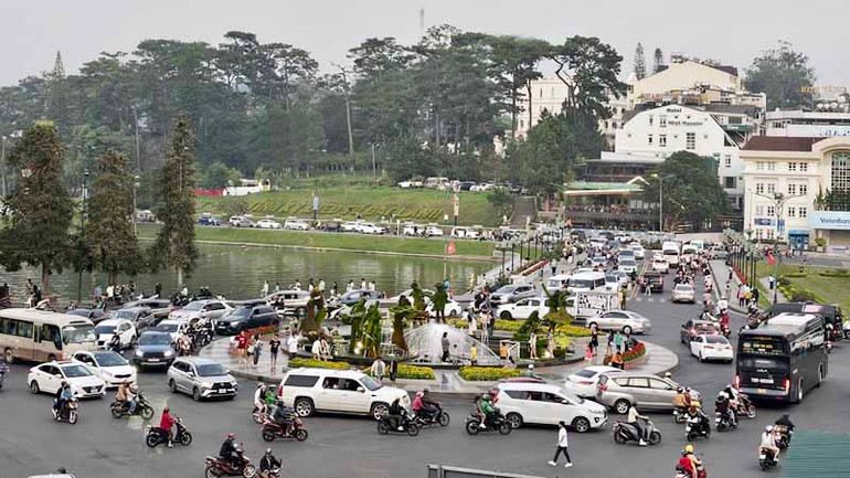 Khu vực trung tâm thành phố Đà Lạt dịp Lễ 30/4.