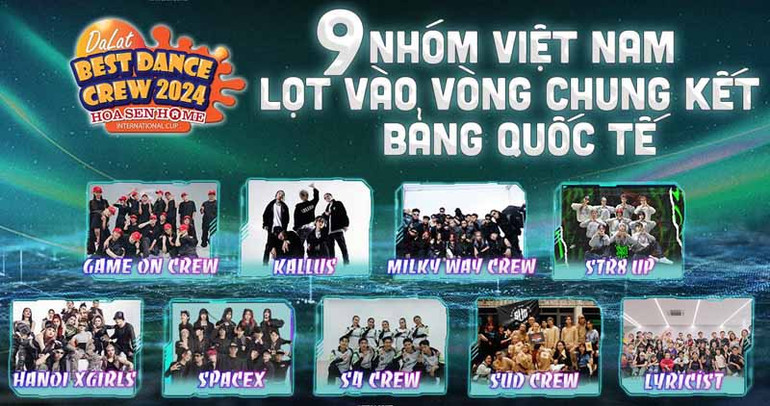 Các nhóm nhảy Việt Nam tại bảng quốc tế Dalat Best Dance Crew 2024 - Hoa Sen Home International Cup.