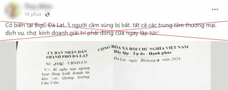 Cơ quan công an tiếp tục xử lý nghiêm những trường hợp đăng tải thông tin sai sự thật, gây hoang mang dư luận tại thành phố Đà Lạt.