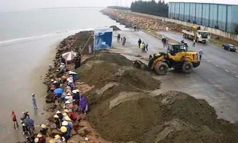 Khu vực thi công bến cảng container số 3.