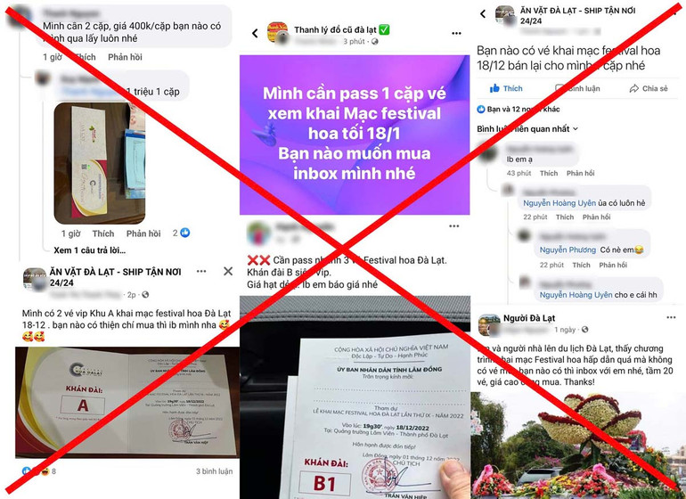 Rất nhiều trường hợp rao bán giấy mời dự khai mạc Festival Hoa Đà Lạt đã bị cơ quan Công an phát hiện, xử lý thời gian gần đây.