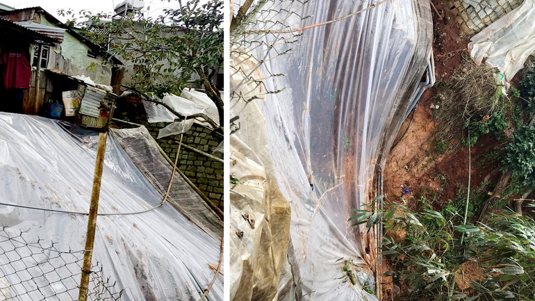 Người dân xã Xuân Trường xử lý tạm thời những điểm có nguy cơ sạt lở gần khu vực nhà ở. Người dân xã Xuân Trường xử lý tạm thời những điểm có nguy cơ sạt lở gần khu vực nhà ở.