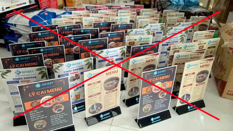 Cách thức quảng cáo trá hình logo của các website, ứng dụng trò chơi trực tuyến có tính chất cờ bạc, cá cược. (Ảnh: Công an tỉnh Lâm Đồng cung cấp)