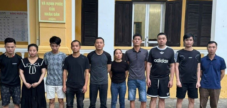 Các đối tượng trong đường dây đánh bạc, rửa tiền. (Ảnh: Công an cung cấp)