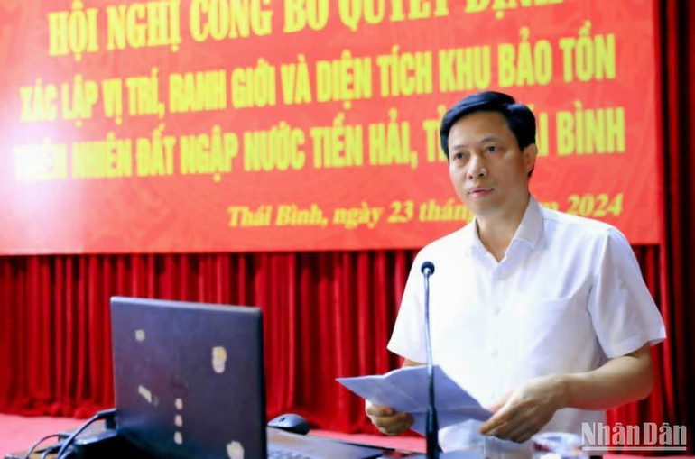 Phó Chủ tịch Ủy ban nhân dân tỉnh Thái Bình Lại Văn Hoàn khẳng định cam kết của tỉnh không đánh đổi môi trường lấy tăng trưởng kinh tế thuần túy.