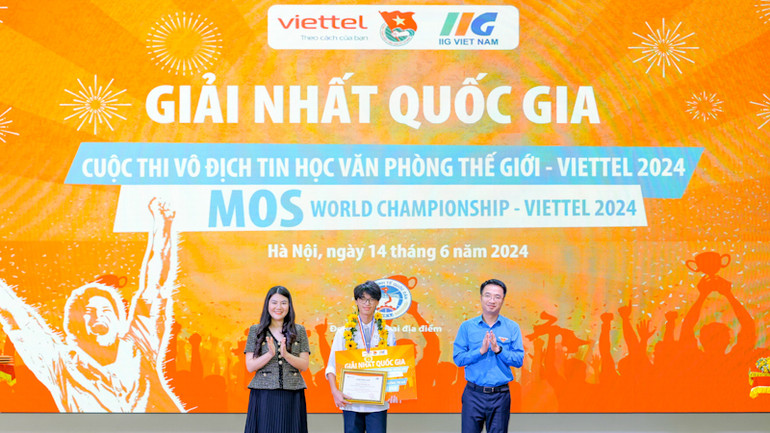 Học sinh Trần Thanh An đoạt giải Nhất cấp quốc gia Cuộc thi Tin học văn phòng Thế giới năm 2024.
