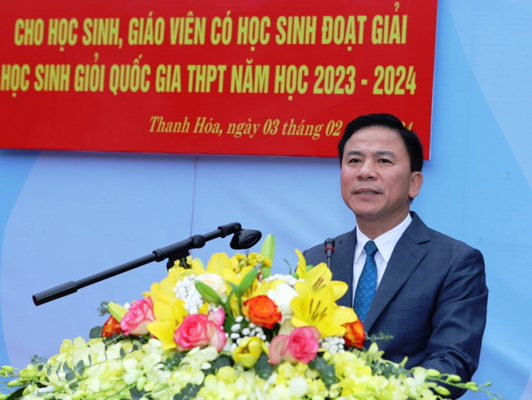 Bí thư Tỉnh ủy Thanh Hóa Đỗ Trọng Hưng phát biểu tại buổi lễ.