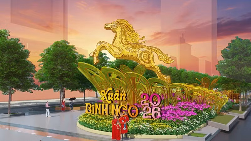 Cổng mở Đường hoa Nguyễn Huệ 2026. (Ảnh: Ban tổ chức).