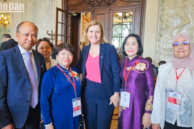 Phó Chủ tịch Quốc hội Nguyễn Thị Thanh gặp Chủ tịch Hạ viện Pháp Yael Braun-Pivet.