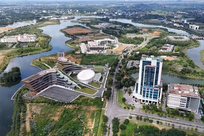Một góc khuôn viên các Trường đại học tại Hòa Lạc (Hà Nội). (Ảnh: Khu Công nghệ cao Hòa Lạc)
